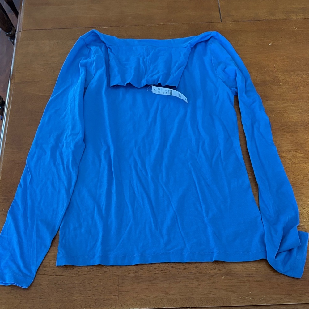 J. Crew Vibrant Blue Long Sleeve Blouse